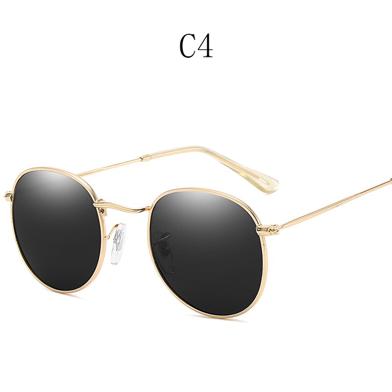 Gafas de sol polarizadas redondas clásicas para hombre y mujer, lentes Polaroid de pesca, montura de Metal, negras, para conducir: 11-SHL3447PO-C4