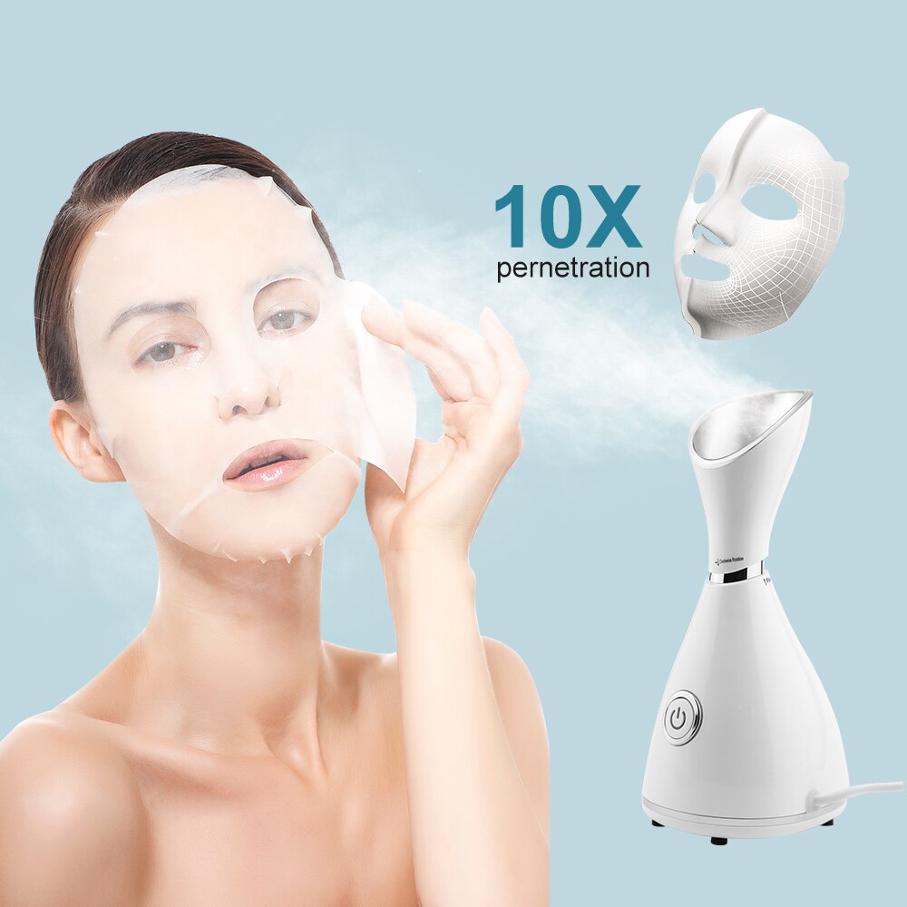 Ultrasonic Skin Scrubber Facial Peeling Pore Cleaner Exfoliator Face Sprayer Vacuum Blackhead Remover Spa Nano Facial Steamer