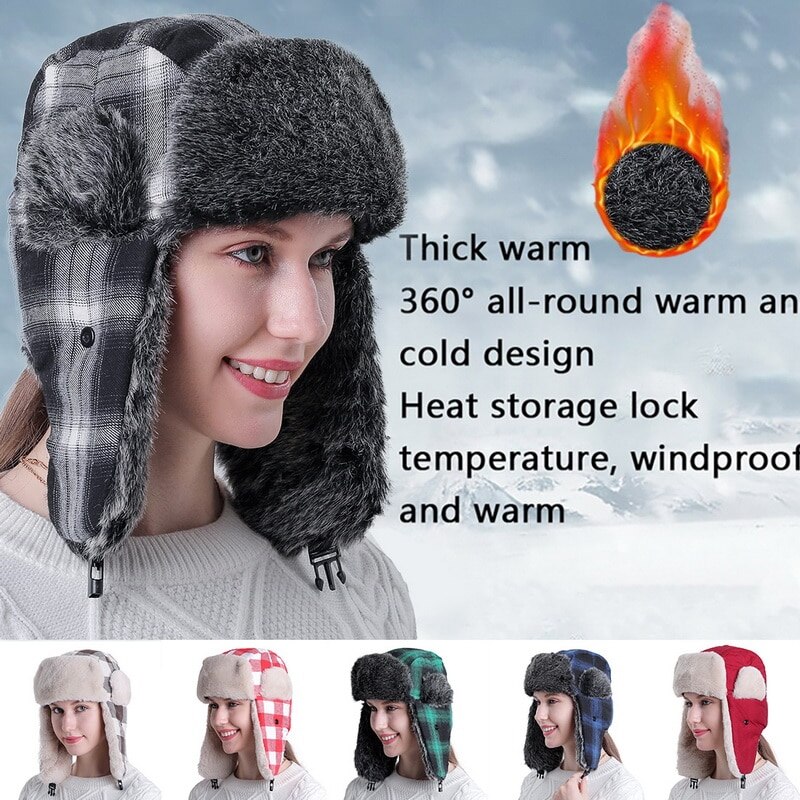 Vrouwen Winter Leifeng Bomber Hoeden Man Aviator Hoeden Russische Cap Oorkleppen Bomber Leifeng Caps Voor Mannen Outdoor Winddicht hoed