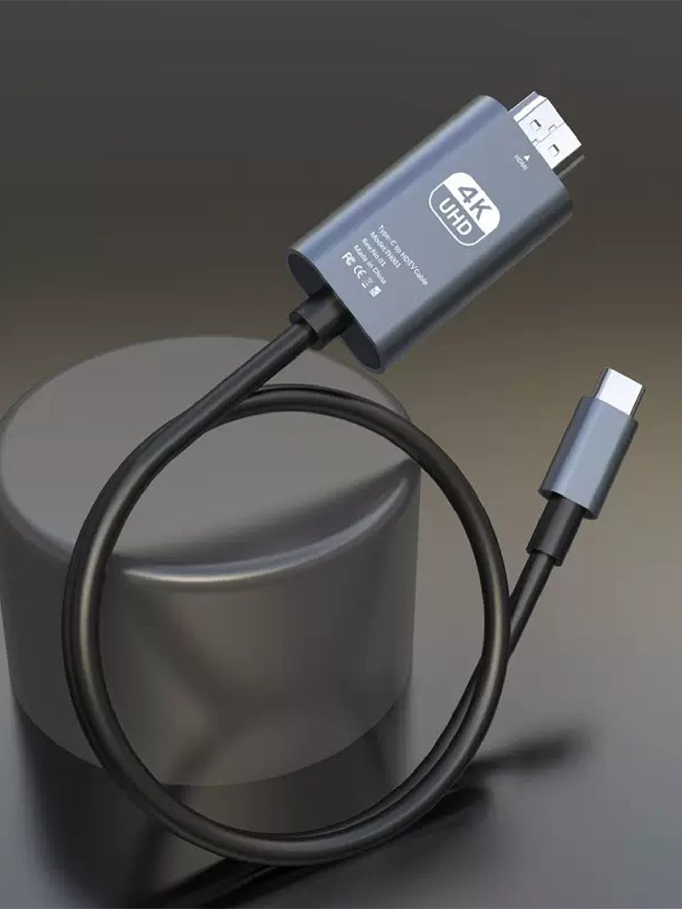 Type-C to HDMI Same-Screen Cable, Supports High-Definition 4K, and Can Achieve the Same-Screen Conversion between Mobile Phones or Computers, Easy to Connect, Convenient Use, Improve Work and Entertainment Experience (to Refer to the Compatible Model and Purchase with Caution)