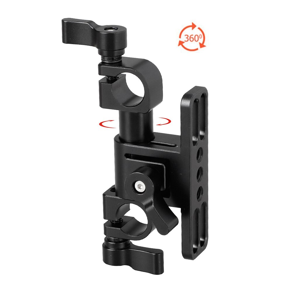 Camvate Verstelbare 15Mm Dual Rod Clamp Railblock Met Staaf Adapter 1/4 "Voor Dslr Camera Schouder Rig 15Mm staaf Support Systeem