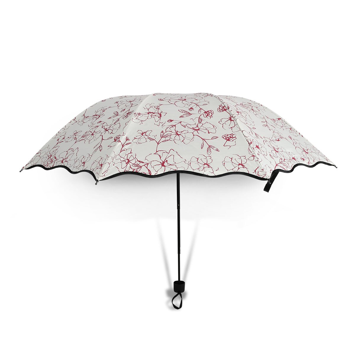 Regenschirm UV Schutz frauen Sonnenschirm Falten Regenschirm Winddicht Regenschirm Reisen mit Hibiskus Blumen Auf Baldachin