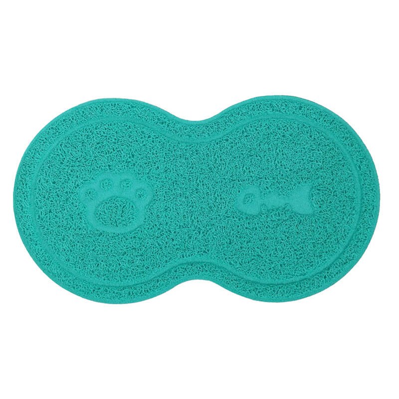 Explosion Models Pet Supplies 8 Word PVC Simple Non-slip Multifunctional Cat Litter Mats Placemat Pet Mats: bluegreen