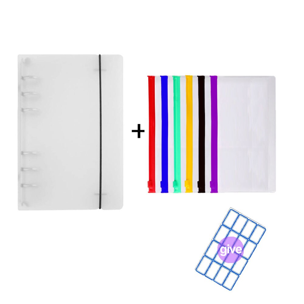 A6 Clear Plastic Bindmiddel Zakken 4 1/5X6 3/4 Losse Blad Zakken Organizer Budget Envelop Systeem, met Clear Bindmiddel Cover: A6 Size- Colorful 6