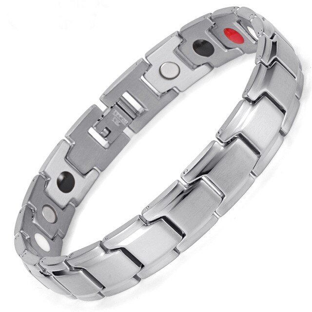Heren zwarte armband goudkleurige gezondheidsenergie germanium roestvrijstalen armband 4 in- in-1 magnetische gezondheidsarmbanden voor heren sieraden: Stijl 3