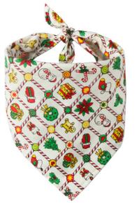 1PC Pet Bibs Saliva Towel Christmas Costume Decor Hats For Cat Dog Christmas Pet Bandana Santa Pattern Triangle Scarf QA 232: Gold