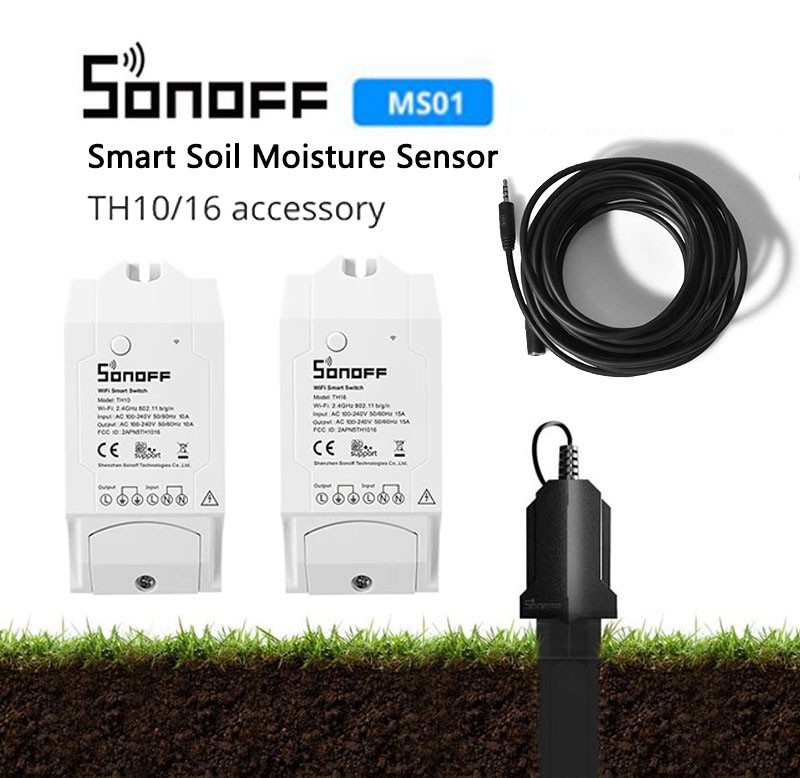 Sonoff MS01 Smart Bodemvochtsensor Ewelink App Bodem Hygrometer Detectie Vochtigheid Voor Sonoff TH10 TH16 Alexa Google Thuis