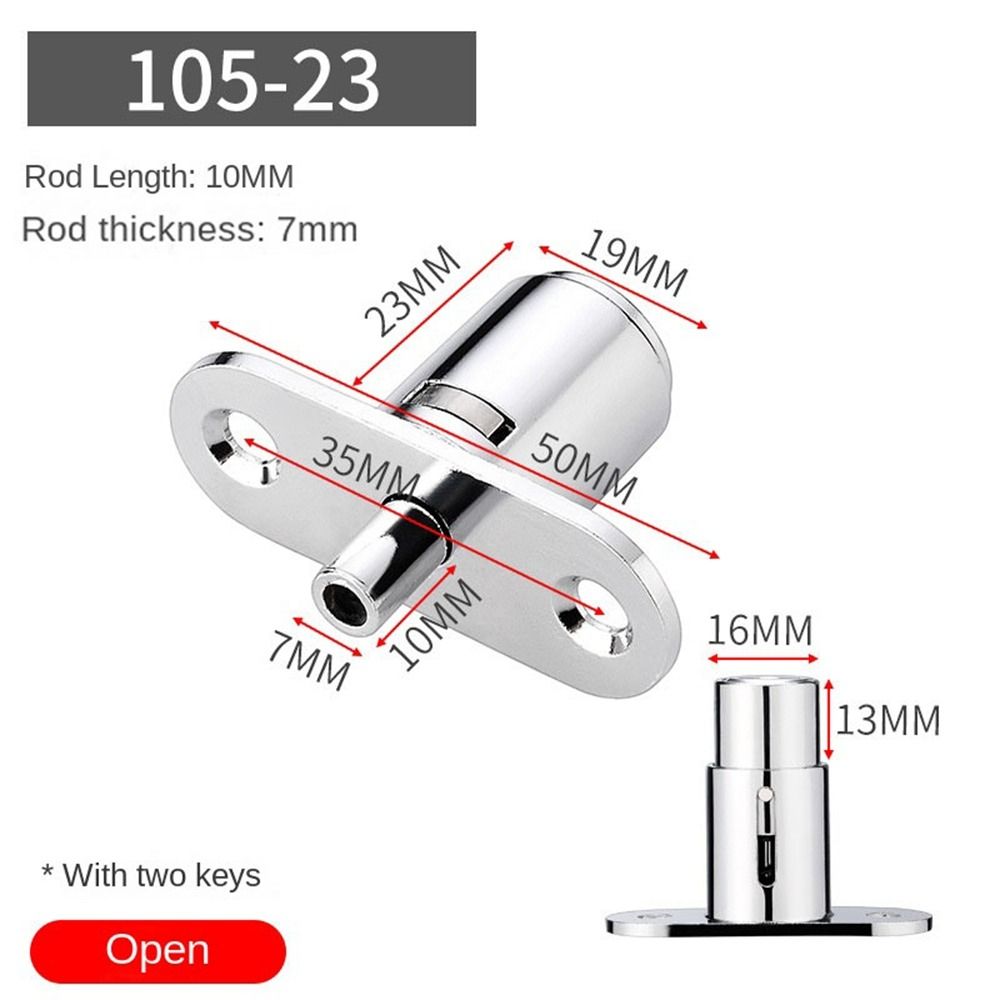 Zinc Alloy Sliding Door Locks With Keys Lengthening Window Security Lock Hardware Multifunctional Cabinet Catches Wardrobe: Yellow