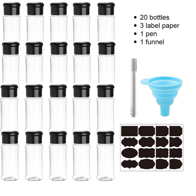 5/10/15/20 Pc Potten Voor Kruiden Zout En Peper Shaker Kruiden Pot Spice organizer Plastic Barbecue Kruiderij Keuken Gadget Tool: Chocolade