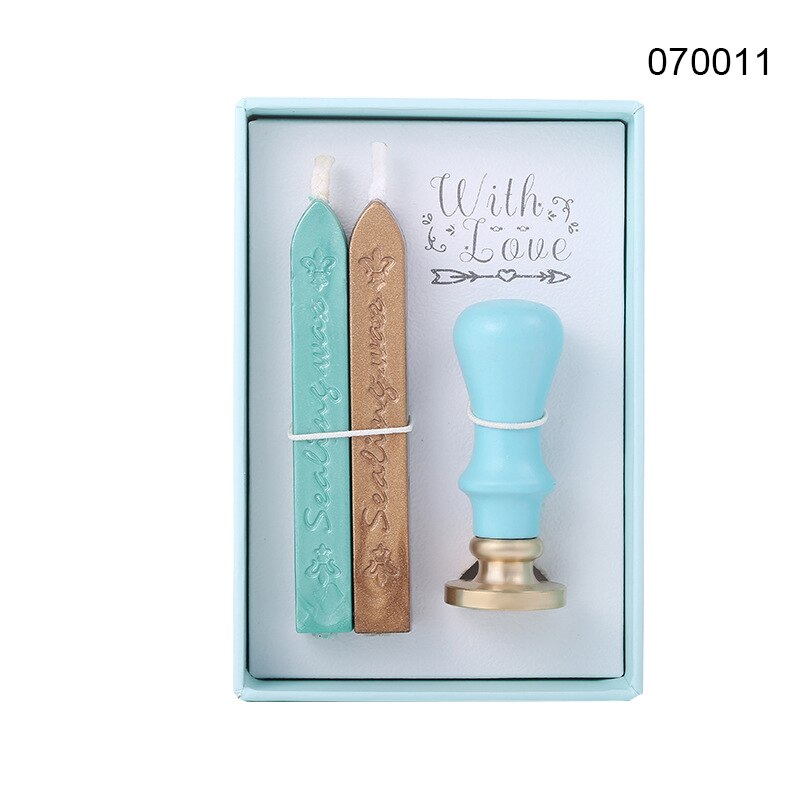 Kit de tampons de cire Vintage, lot de 2 bâtons de cire et 1 tampon, pour bricolage, enveloppe de carte, gdeal: b
