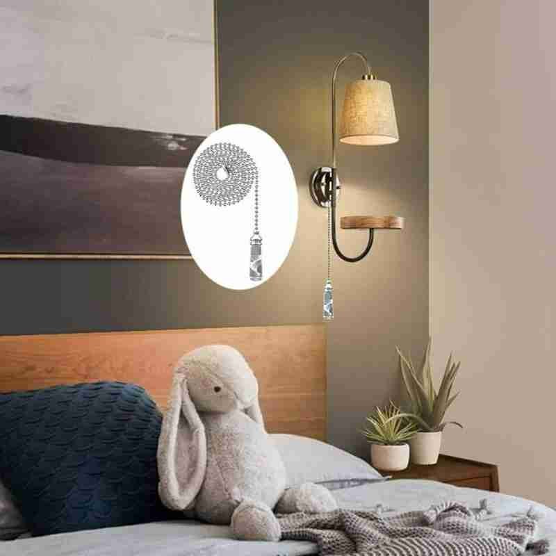 Bathroom Ceiling Light Switch Pull Cord String Crystal Handle Decor W/connector B2Y8