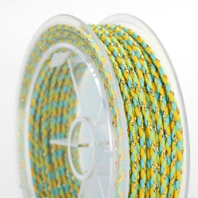 Corde en coton coloré haut de gamme, fil de coton tricolore fait à la main, bricolage, corde de Bracelet tressée à la main, 2MM: 10