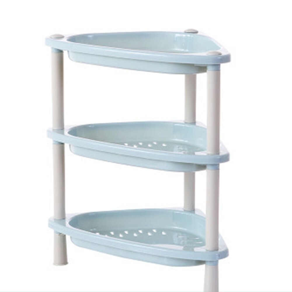 1 pcs Stackable 3-layer Kitchen Shelving Kitchen Storage Rack for Kitchen Bathroom Living Room: Blue A