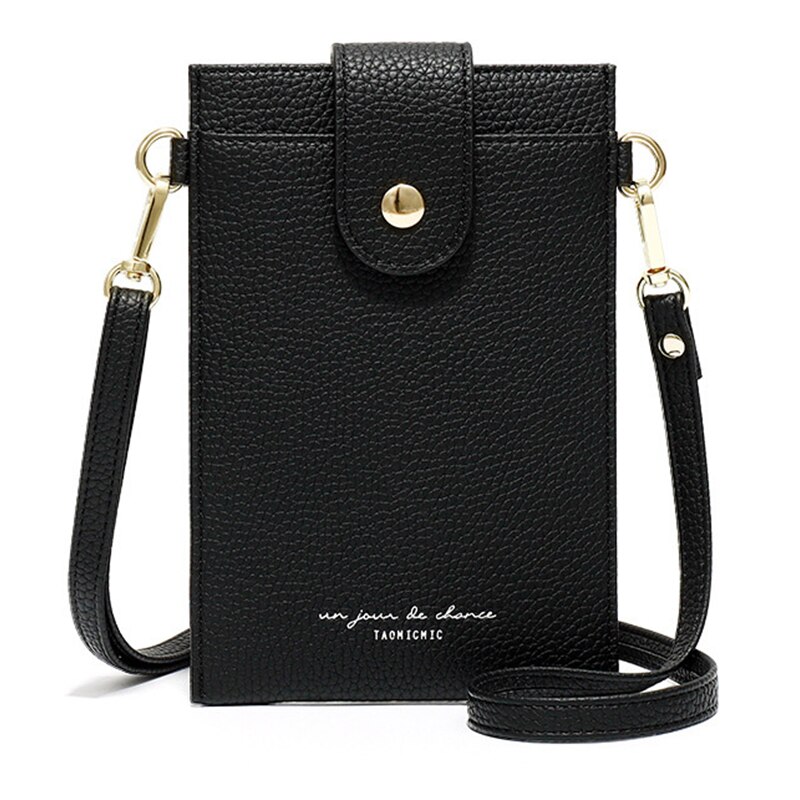 femmes petit sac à bandoulière femme longue multifonction téléphone portable sac à bandoulière concepteur sac de messager pour dame: Black