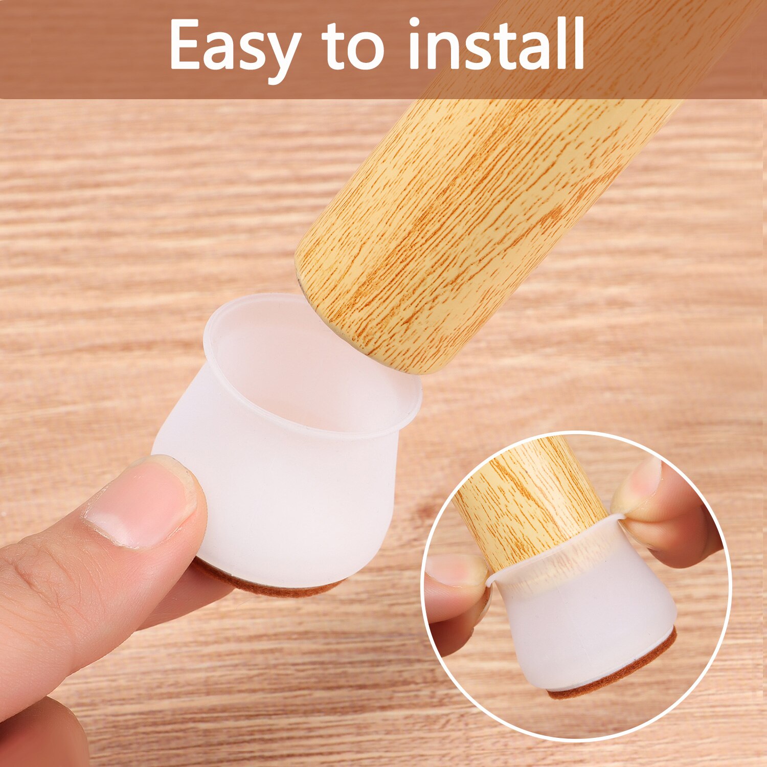 16Pcs Meubels Stoelpoot Caps Met Vilt Rubber Voeten Protector Tafel Voeten Cover Floor Protector Antislip Bureau stoel Pad Mat Caps