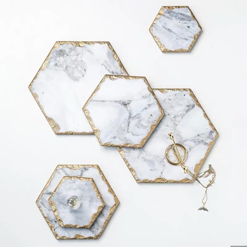 Luxe Marmer Coaster Thee Cup Pad Tafel Mat Ronde Hexagon Coaster Koffie Thee Cup Placemats Decoratie