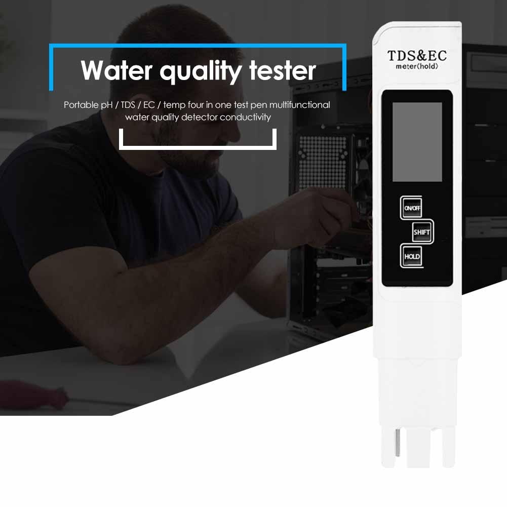3 In 1 Tds Ec Meter Digitale Lcd Display Water Testen Pen Zuiverheid Filter 4 Verschillende Modi Water Meter Testen pen Niveau Tester