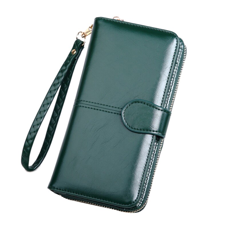 Dames pu leren portemonnee creditcard dames portemonnee lange clutch rits dames effen portemonnee: Groente