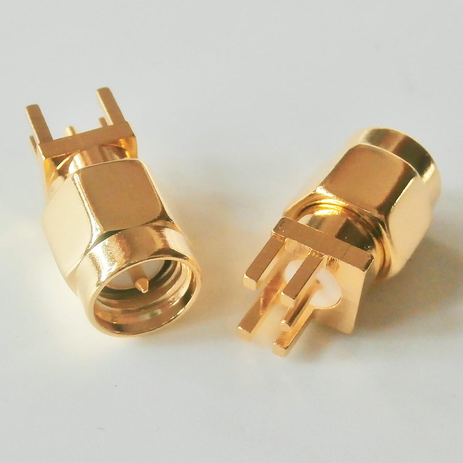 1 Stuks Rf Connector Socket Sma Stekker Soldeer Rand 1.6Mm Pcb Clip Mount Straight 5.08Mm Vergulde coaxiale Rf Adapters