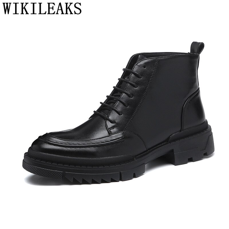 Chukka Boots Men Leather Boots Men Black Chelsea Boots Men Botas Moto Hombre Zapatos De Hombre De Vestir Formal Erkek Ayakkabi