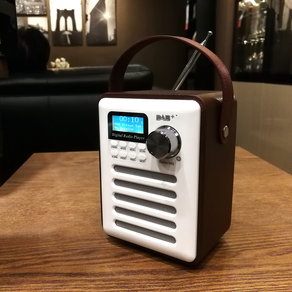 Bluetooth 4.2 træ dab radio digital dab/dab+ fm wi-fi højttaler bluetooth trådløs radio fm/tf kort/u disk/vækkeur