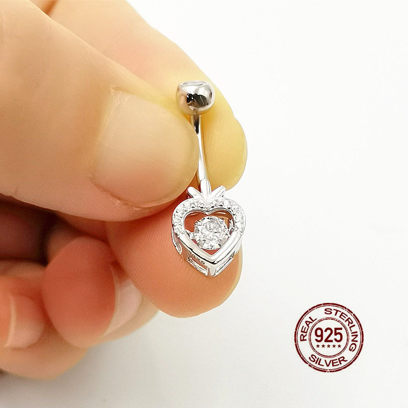 HelloLook – Piercing de nombril à la fraise en argent 925, anneaux de nombril, breloques en Zircon, bijoux de corps Sexy pour femmes