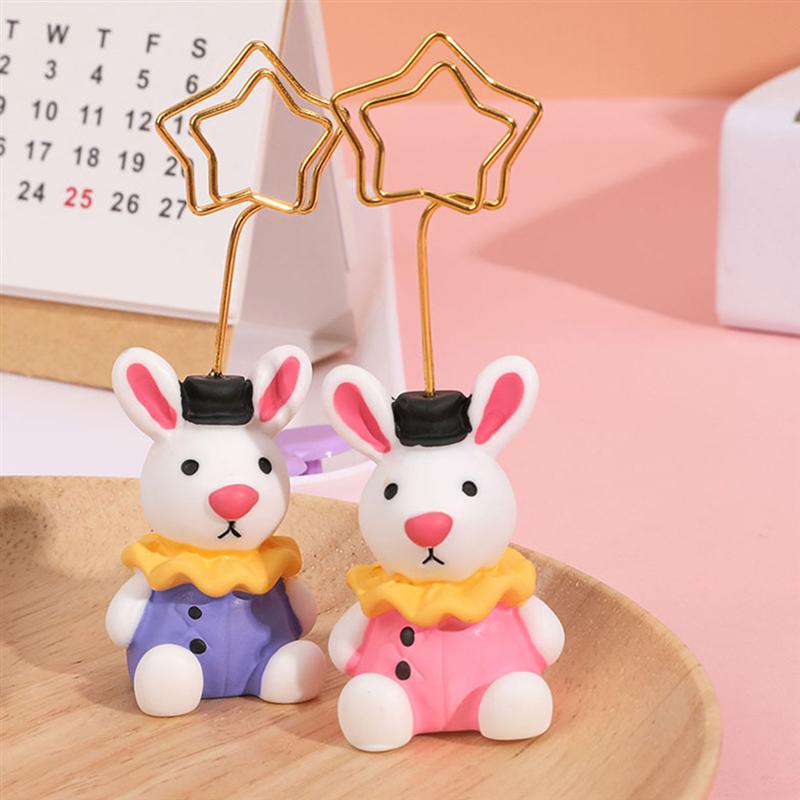 4Pcs Desktop Foto Clip Hars Bunny Vorm Mini Picture Card Clip Memo Clip