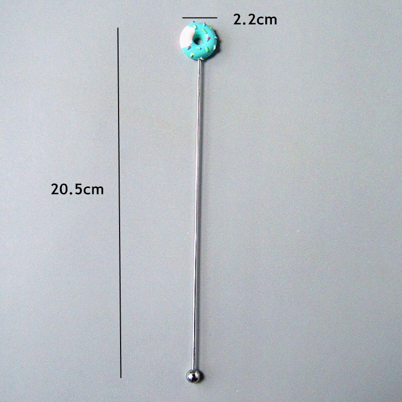 donut fork spoon coffee blender household kitchen stainless steel fork spoon tool kitchen accessories supplies: Blue blender