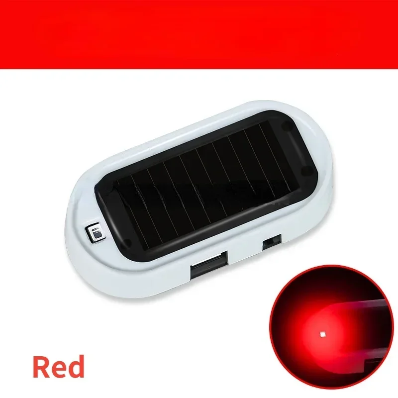 Luz de seguridad falsa para coche, alarma simulada alimentada por energía Solar, advertencia inalámbrica, lámpara de precaución antirrobo, LED de imitación intermitente: YELLOW