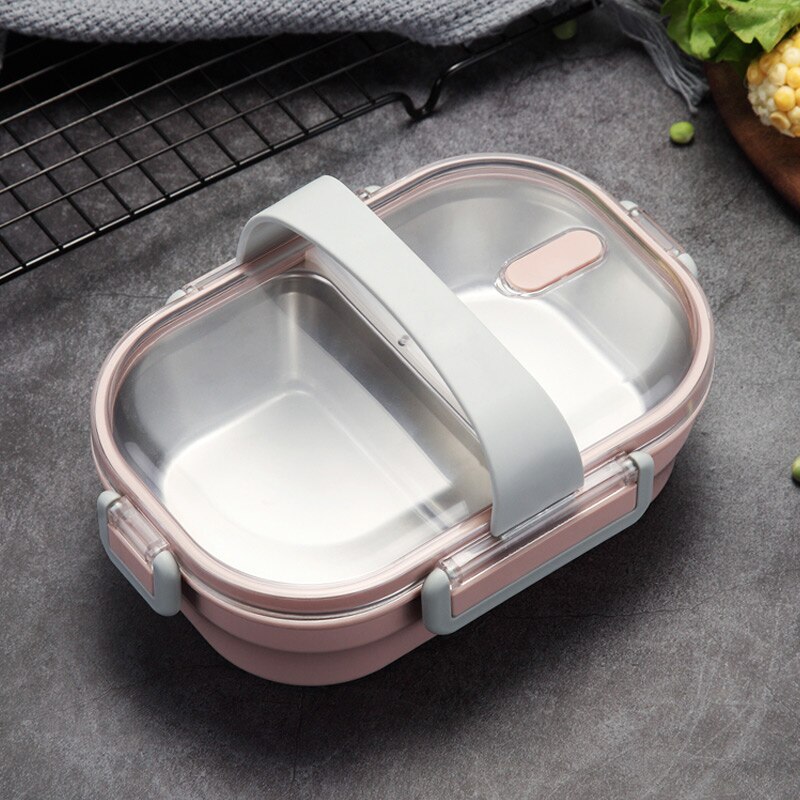 Worthbuy Japanse Draagbare Lunchbox Voor Kids School 304 Rvs Bento Box Keuken Lekvrije Voedsel Container doos: Pink