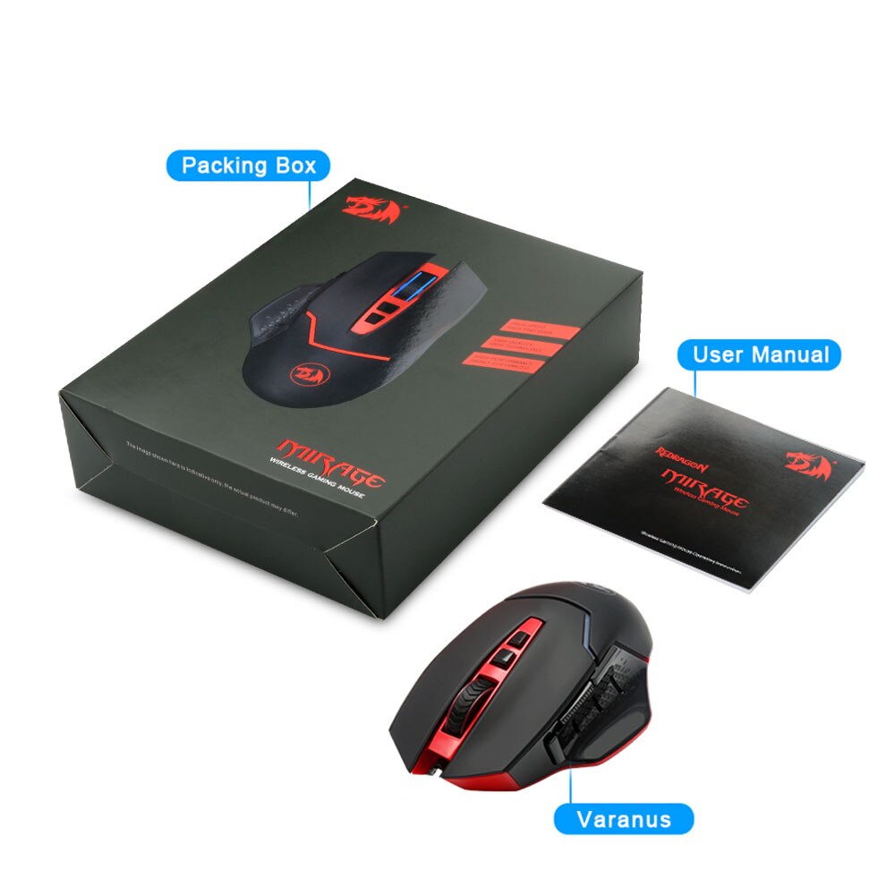Redragon MIRAGE M690 USB Wireless 2.4G Gaming Mouse 4800DPI 8 buttons Programmable ergonomic for overwatch gamer Mice PC compute