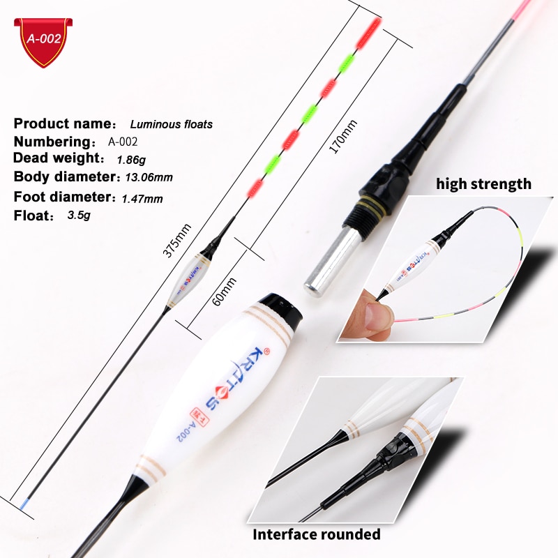 1pcs Fishing Float LED Electric Float Light + Battery Deep Water Float Fishing Tackle Bobber Fishing Gear With electrons CR425