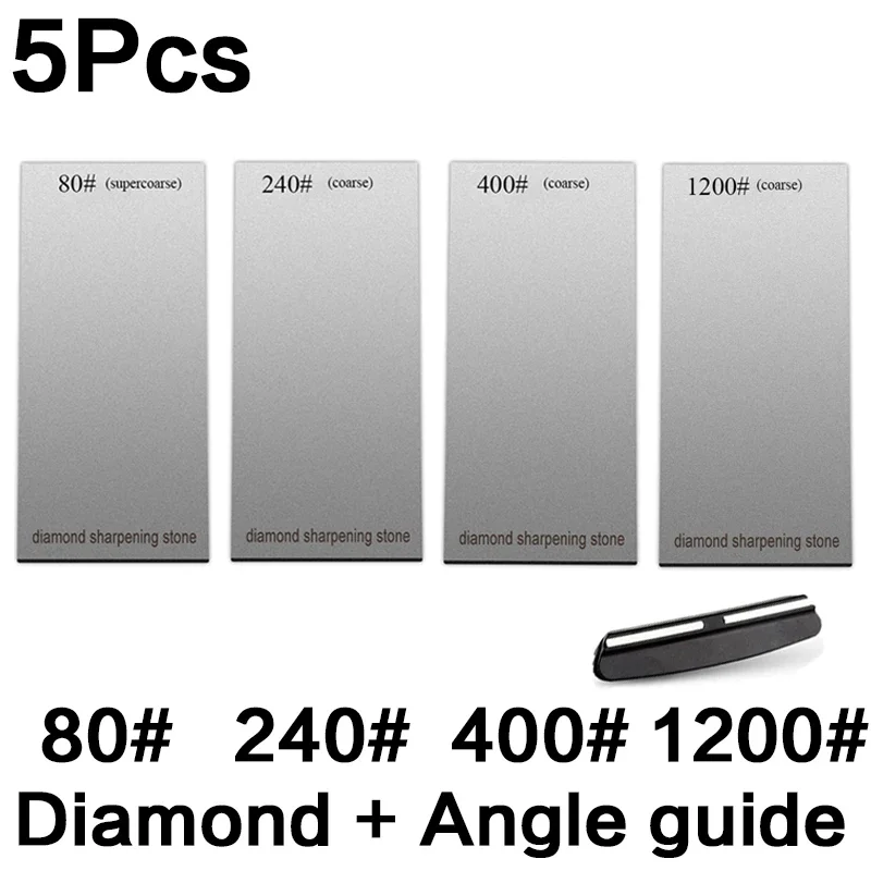 Diamant-Schärfsteine mit Körnung 120/600/1500/3000, Messerschärfer, rutschfeste Basis, Küchenmesser-Schärfwerkzeug-Set, Flockplatte: Licht Grün