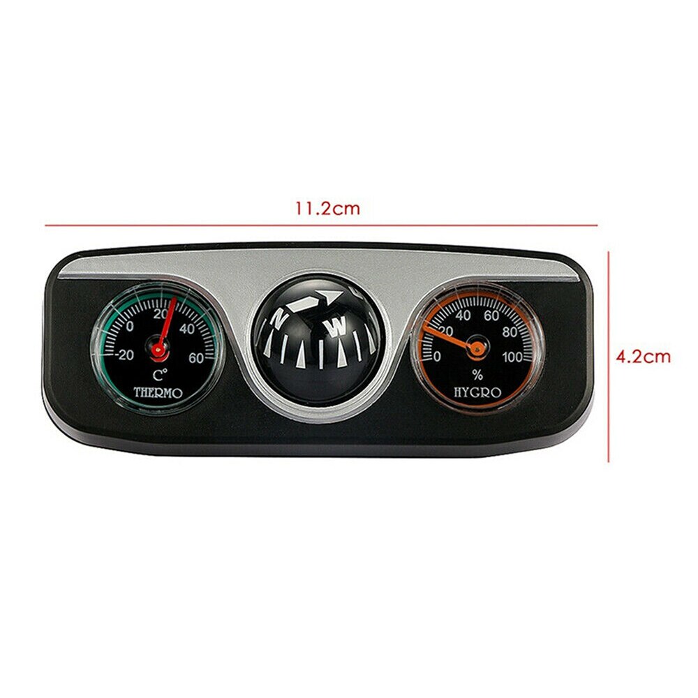 3 In 1 Gids Bal Voor Auto Voertuigen Ornamenten Interieur Accessoires Auto Styling Kompas Thermometer Hygrometer