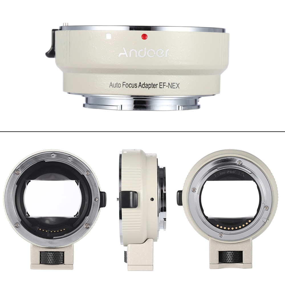 Andoer Auto Focus AF EF-NEXII Adapter Ring for Canon EF EF-S Lens to use for Sony NEX E Mount 3/3N/5N/5R/7 Full Frame