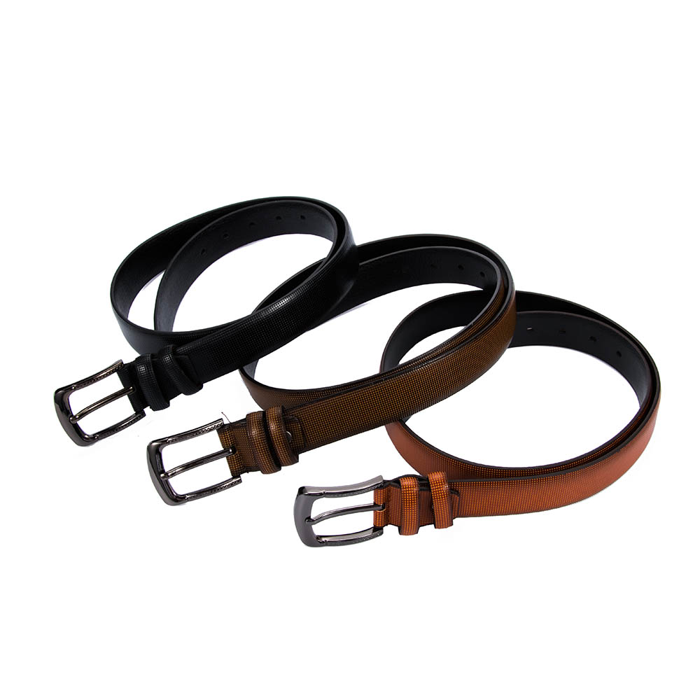 Business Style Double loop Belt Simulation PU Leather Belt For Men's Accessories Black/Coffee/Brown Color