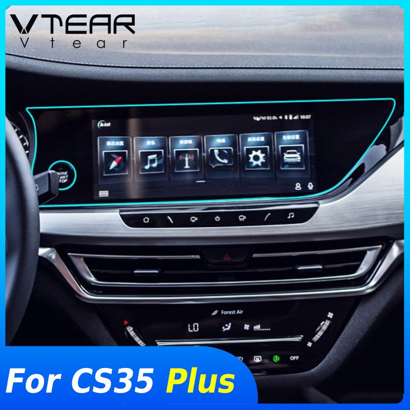 Vtear For Changan CS35 Plus GPS Navigation film sticker Car interior decoration dashboard trim air conditioning panel parts
