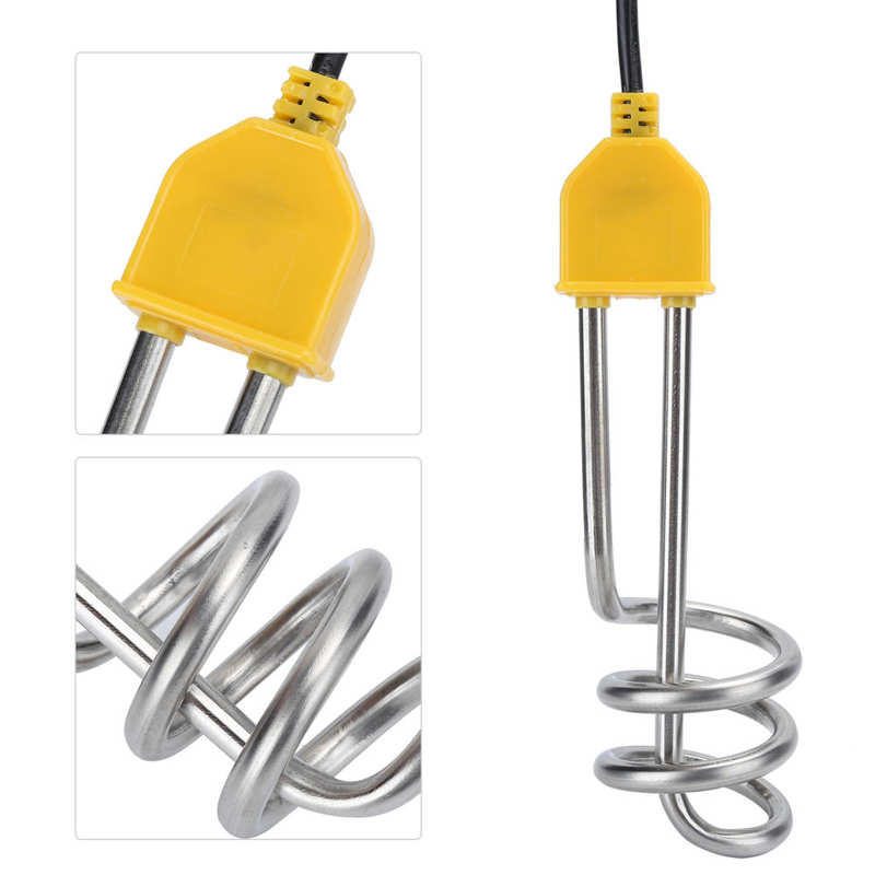 1500W Stainless Steel Immersion Heater Tankless Water Heating Element Portable Travel Instant Electric Water Heater With 1m Line