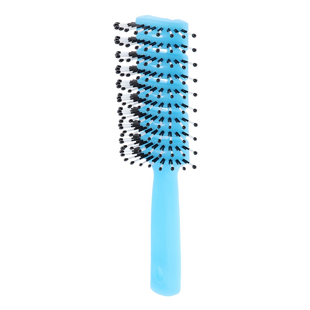Cepillos de pelo con ventilación antiestática púrpura y azul para extensiones de cabello y pelucas