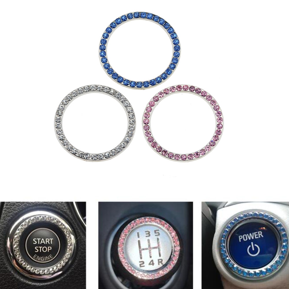 1pc 40mm/1.57 " autojen käynnistyspainike koristeellinen timantti strassirengas ympyräverhoilu auto auton koristetarvikkeet