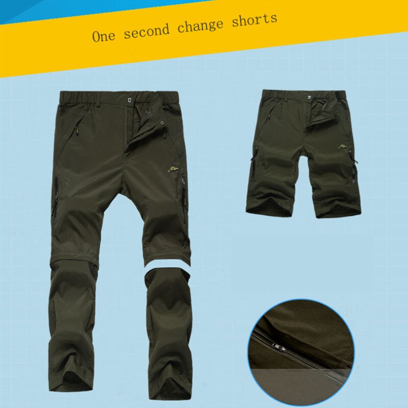 Avtagbara byxor herr sommar snabbtorkande utomhussportbyxor vandring vandring fiske camping manshorts 3 färg 004