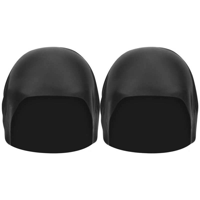2pcs Unisex Swimming Hat Adult Swimming Cap Silicon Swimming Pool Cap Swim Pool Hat Waterproof Swim Hat Diving: Black