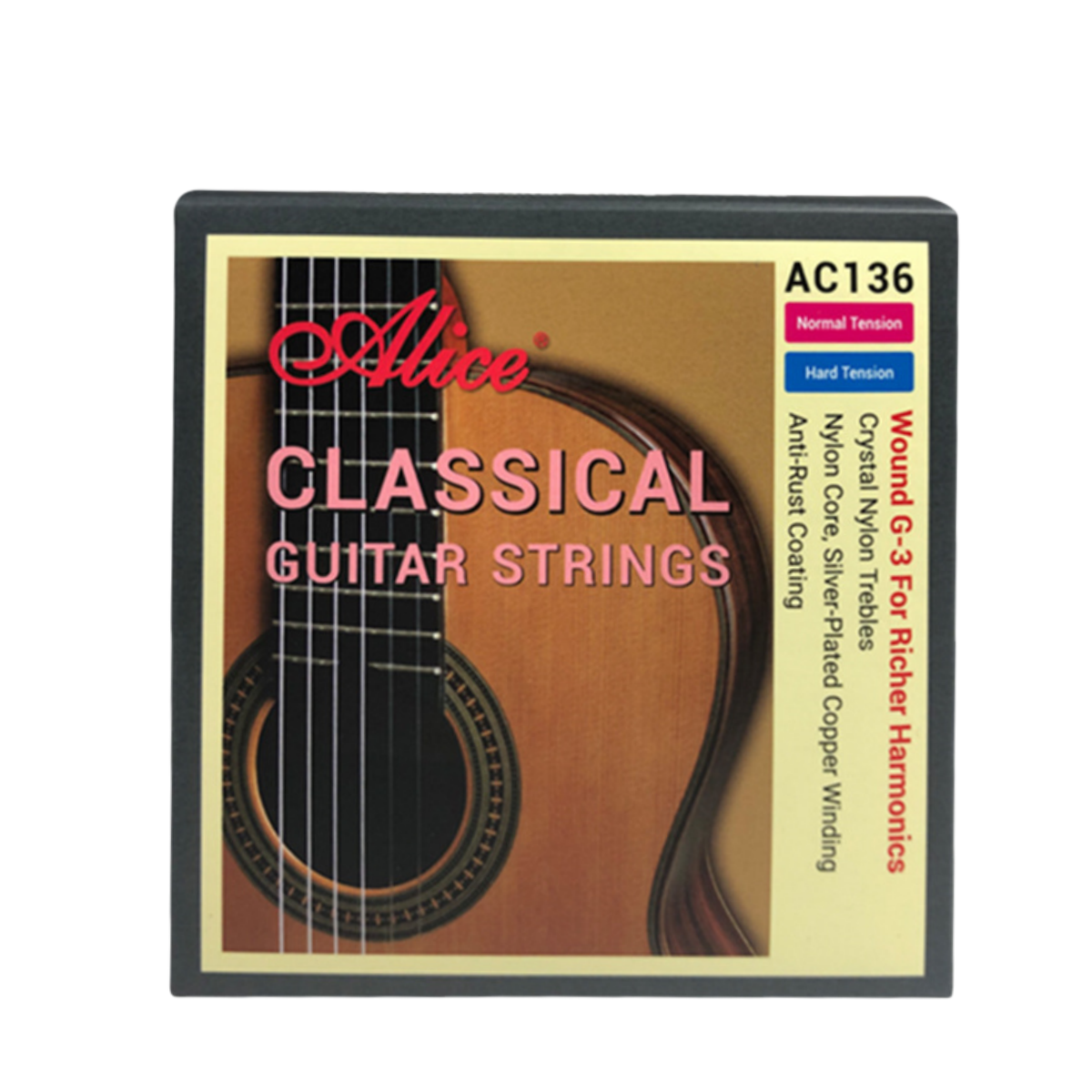 Cuerdas de guitarra clásica Alice 6 unids/set cuerdas de fibra de nailon para guitarra instrumentos musicales clásicos piezas de guitarra A106/107C-N: Azul