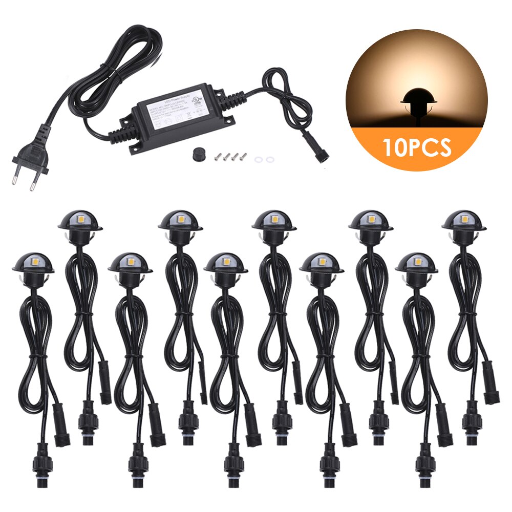 10PCS LEDs Deck Lichter Set 4W 100LM SMD5050 Einbau In-boden Unterirdischen licht IP67 Wasser Widerstand Im Freien led-strahler Garten: EU PLUG