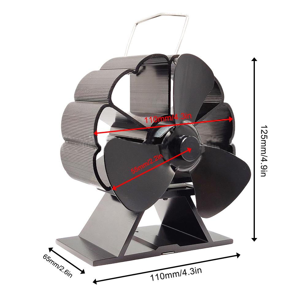 Mini Fireplace Fan Silent Thermal Power Fireplace Fan Friendly High Temperature Heating Fan Can Shake Your Head 3-blade Fan