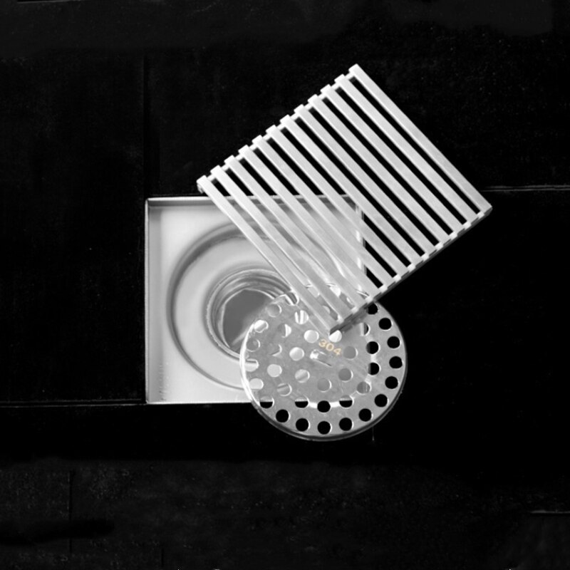 1 st 304 Rvs Geborsteld 10 cm * 10 cm Anti-geur Afvoerputje Badkamer Hardware Douche Drains