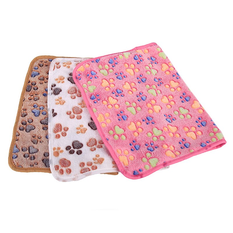 Pet Soft Flannel Thickened Fleece Pad Pet Blanket Bed Mat For Puppy Cat Sofa Cushion Home Rug Warm Sleep Mattress Pet Supplies