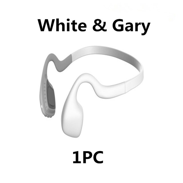 True Bone Conduction Wireless Headphones Bluetooth Earphone with Microphone Gaming Headset Sport Outdoor Handsfree: White Gary Classic