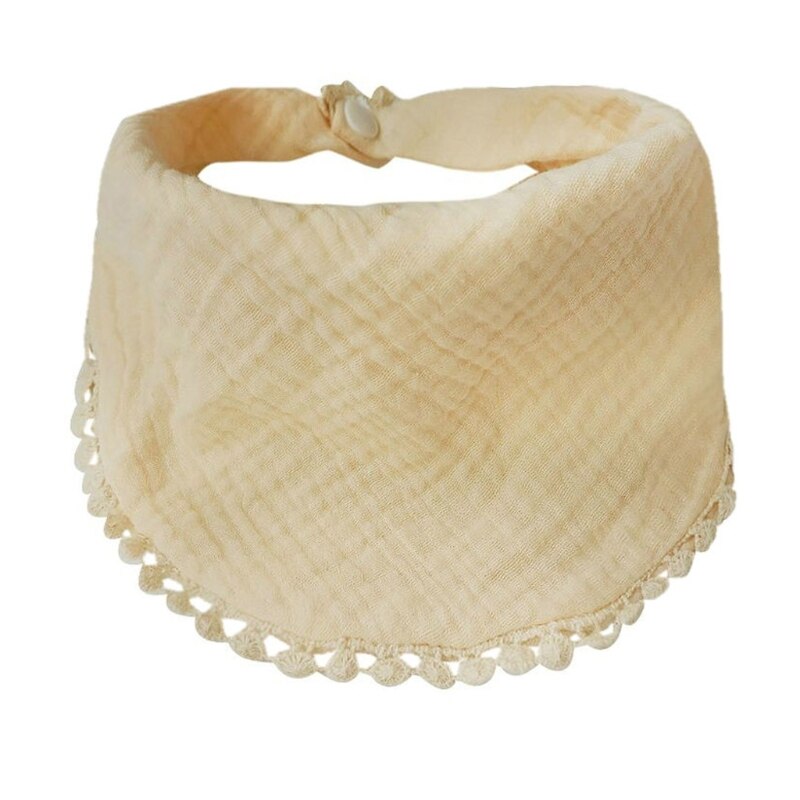 Baberos de alimentación para bebés, pañuelo de algodón puro suave, toalla de Saliva, bufanda triangular 54DA: Beige