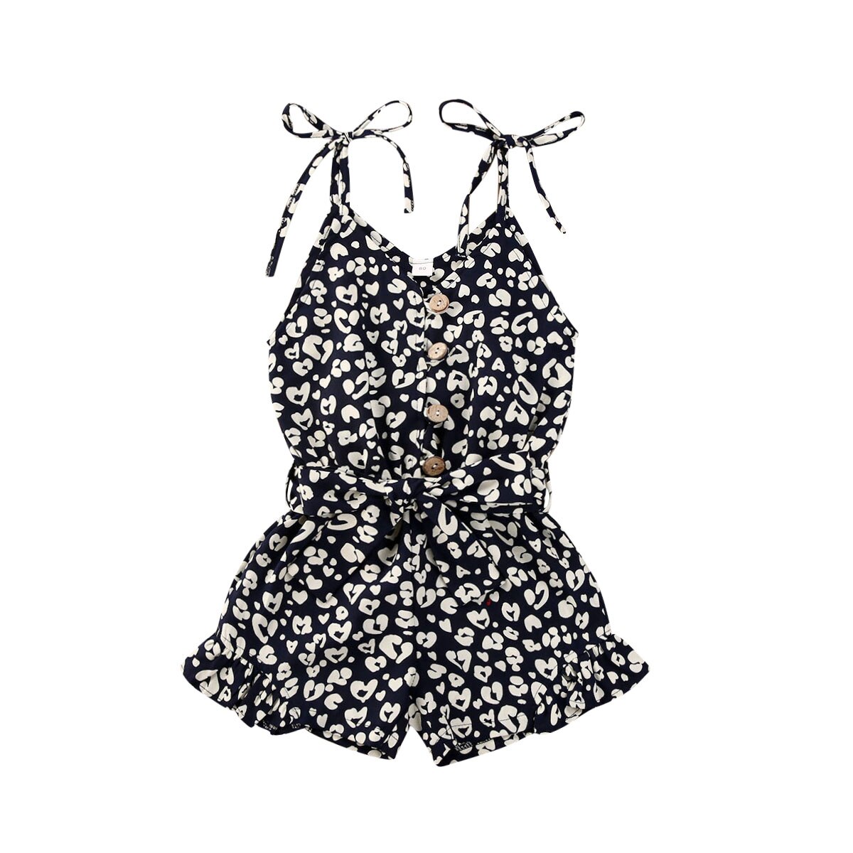 1-6Y Summer Infant Baby Girls Leopard Rompers Overalls 4 Colors Sleeveless Button Jumpsuits Outfits: A / 24M